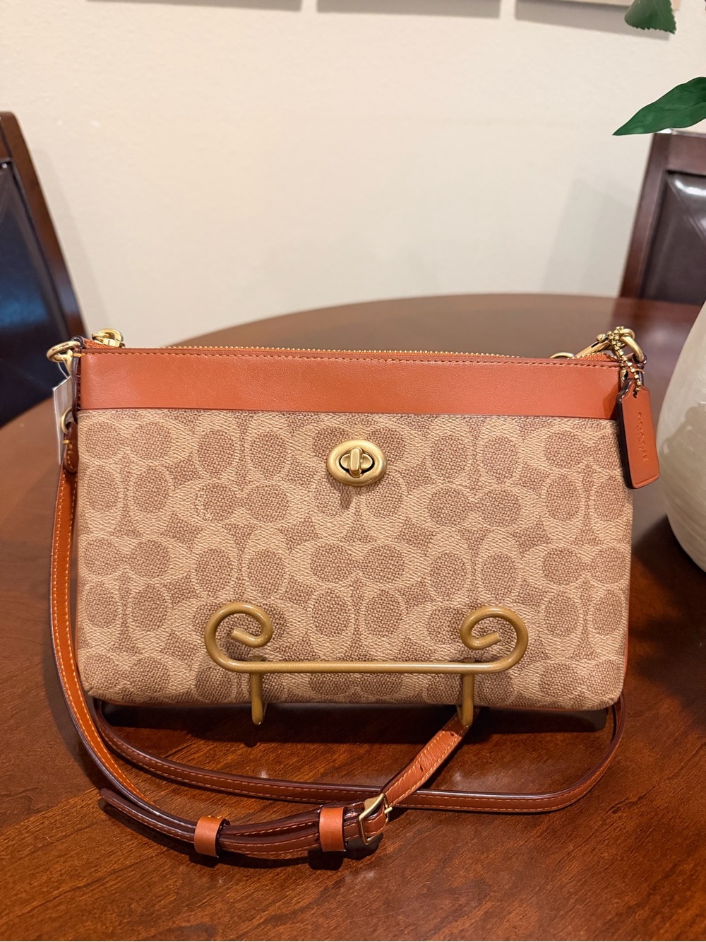 Coach Polly Crossbody in Signature Canvas and Leather